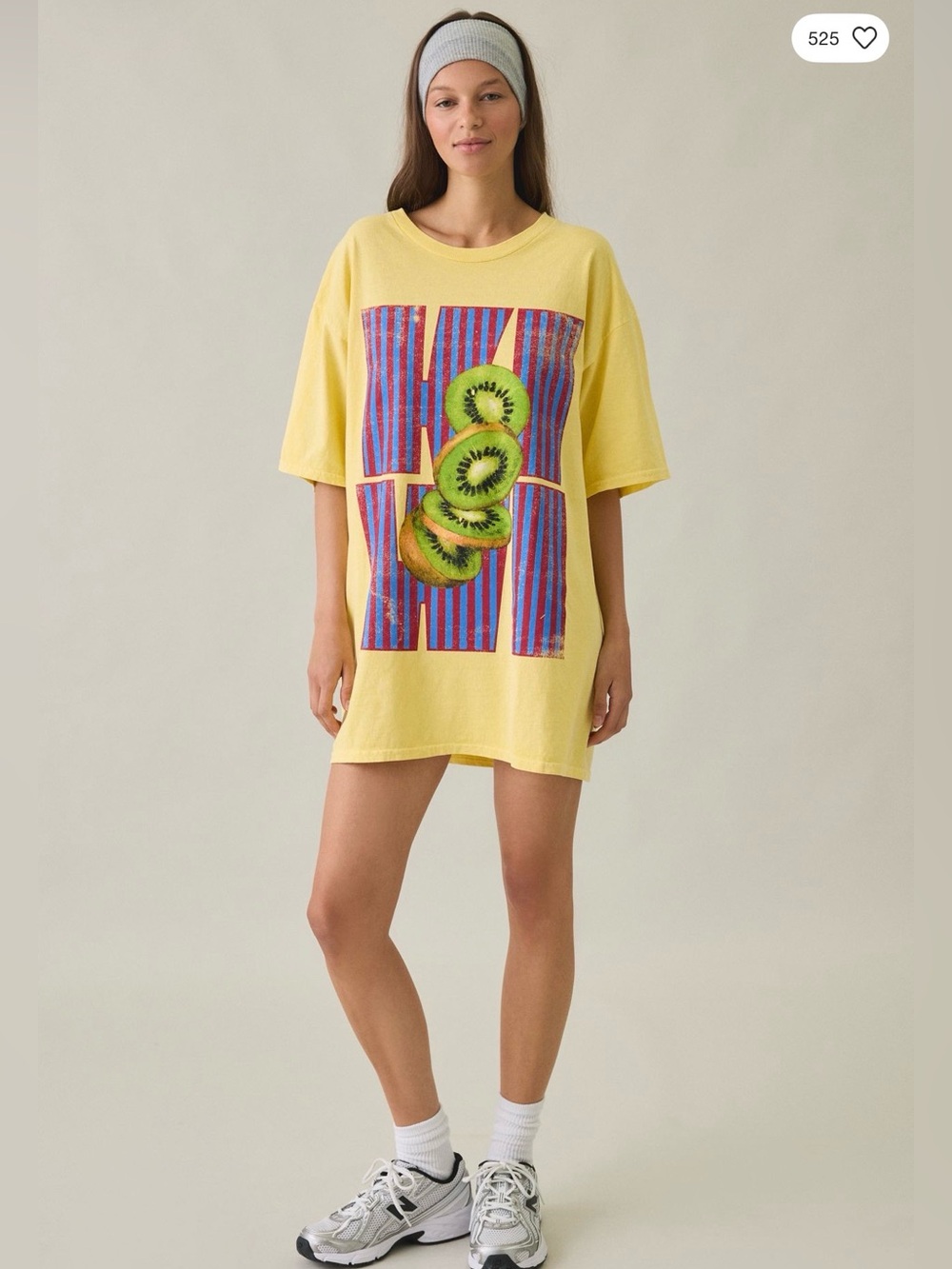 UO Kiwi Graphic Oversized Cotton T-Shirt Dress